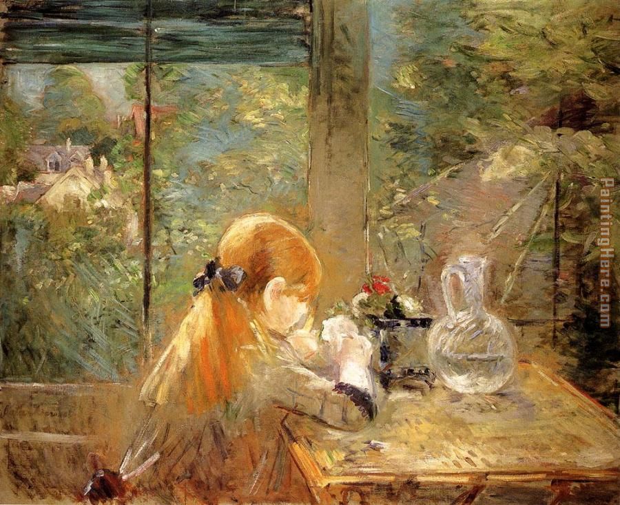 On The Veranda painting - Berthe Morisot On The Veranda art painting